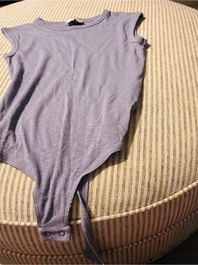Universal Thread Lavender Ribbed Cap-Sleeve Bodysuit
